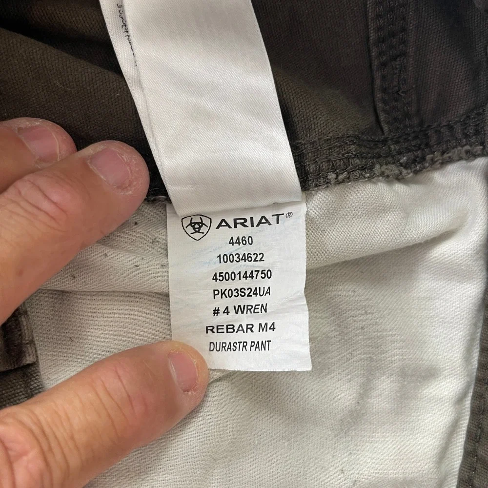 Ariat Pants Mens 40x32 Brown Rebar M4 Relaxed Straight Canvas Workwear Outdoor